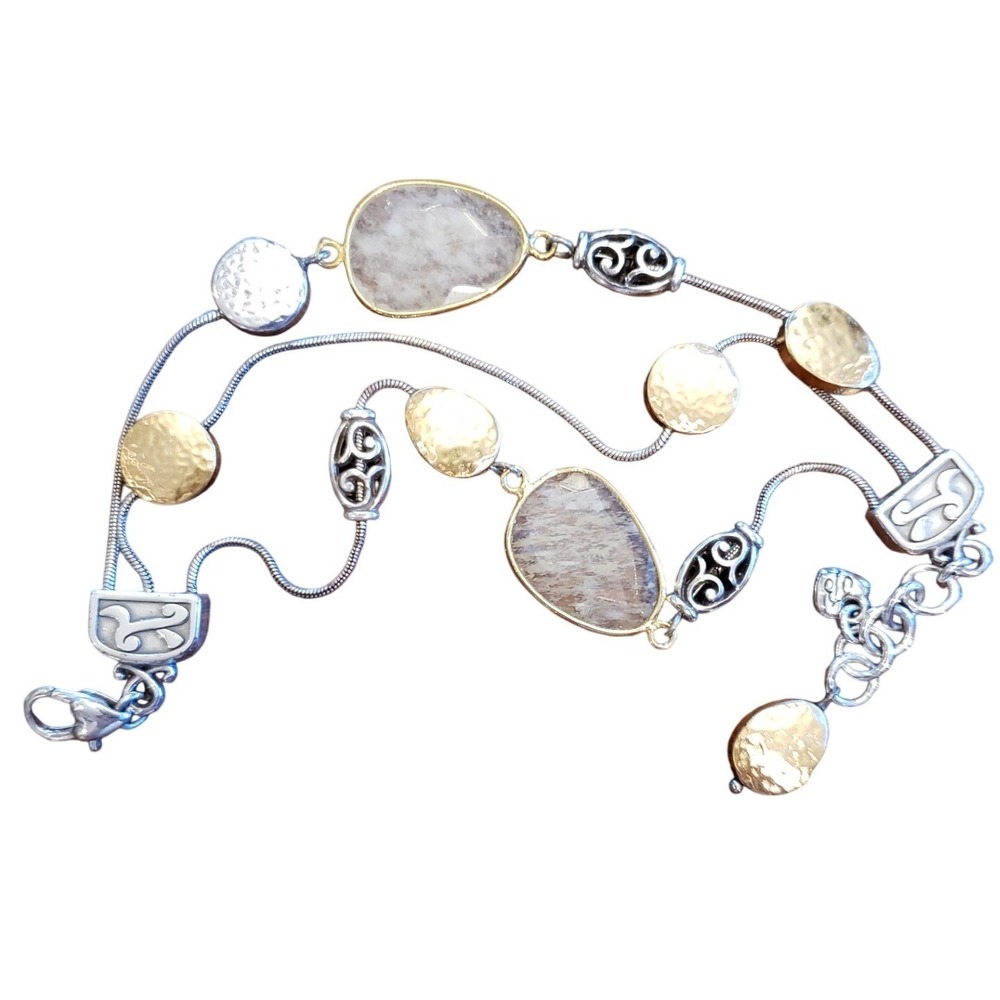 Brighton Artisan Style Bracelet Gold Silver Stone Statement Jewelry Boho Chic